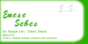 emese sebes business card